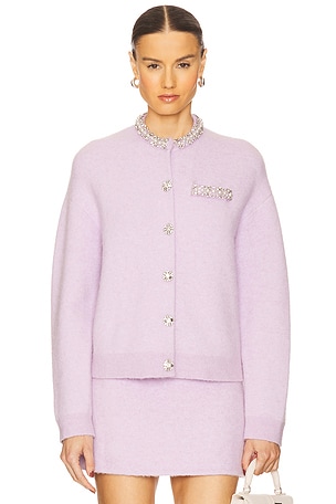 Crystal Trim Cardigan self-portrait