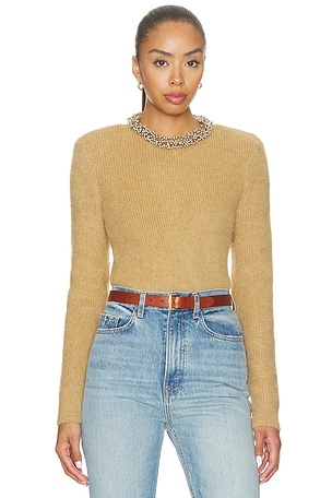 Brown Beaded Trim Knit Jumper self-portrait