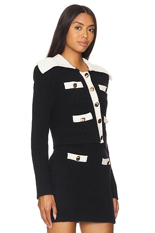 self-portrait Cashmere Blend Cardigan in Black
