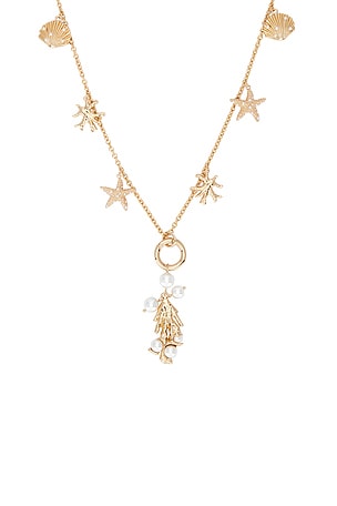 self-portrait Gold Coral Charm Necklace