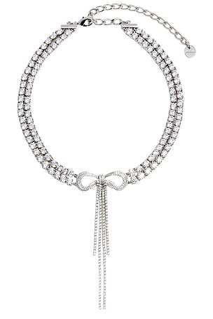 Double Crystal Bow Choker self-portrait
