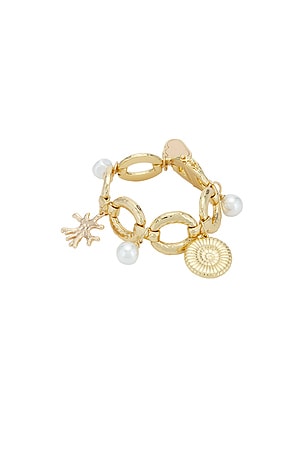 Gold Coral Charm Bracelet self-portrait