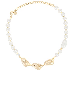 GOLD SHELL AND PEARL NECKLACE ネックレス self-portrait