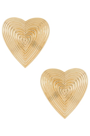 Heart Ridged Earrings self-portrait