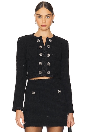 VESTE EN MAILLE BLACK TEXTURED self-portrait