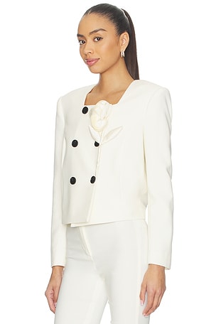 self-portrait Cream 3d Flower Jacket in Cream