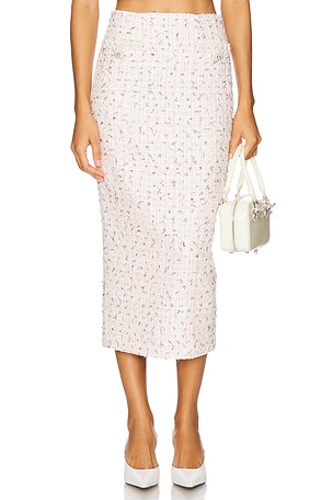 Boucle Pearl Midi Skirt self-portrait