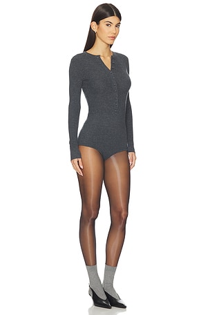 self-portrait Grey Wool Knit Playsuit in Grey. Size XS. Also