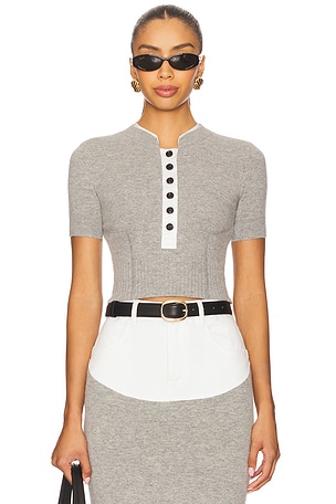 Short Sleeve Knit Top self-portrait