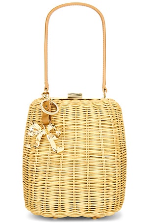 Brown Rattan Bag With Keychain self-portrait