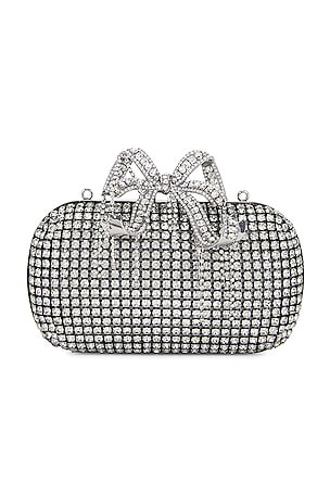 self-portrait Chainmail Clutch Bag in Silver | REVOLVE
