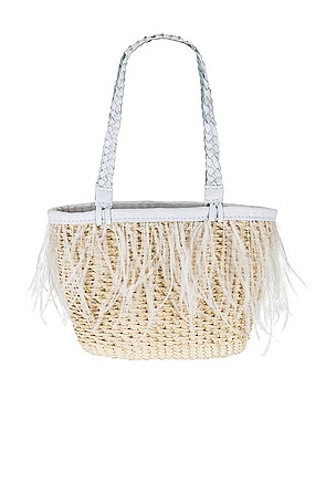 SENSI STUDIO Feathers Mini Basket Bag in Neutral