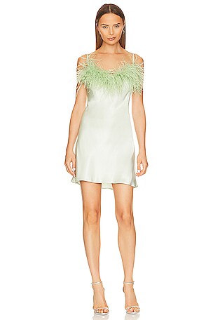 Sleeper Boheme Mini Dress with Feathers in Mint | REVOLVE Sleeper Boheme Mini Dress with Feathers in Mint | REVOLVE
