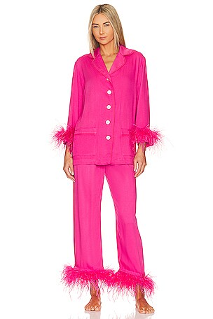 Party Pajama Set with Feathers Sleeper