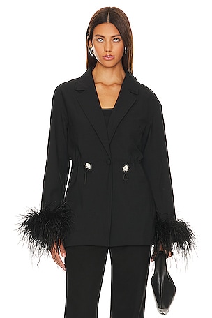 Girl With Pearl Button Blazer With Feathers Sleeper