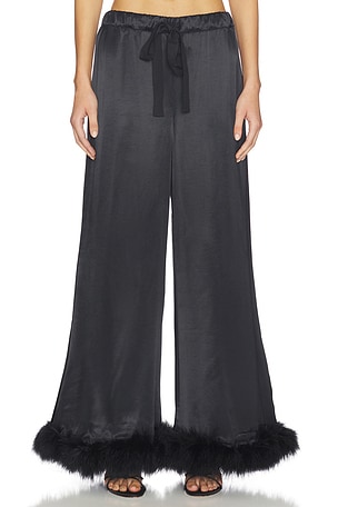 Sleeper Bisou Bisou Pants With Feathers in Black