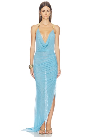 Caelia Reversible Asymmetric Cowl Neck Dress SIDERA