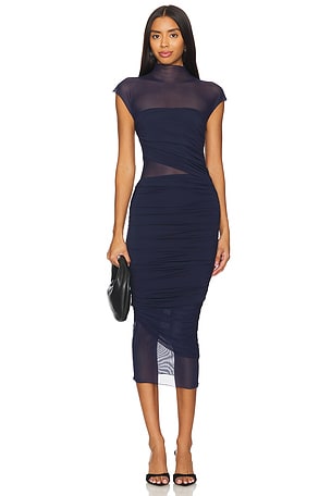 VESTIDO MIDI TABITHA MESH RUCHED SER.O.YA