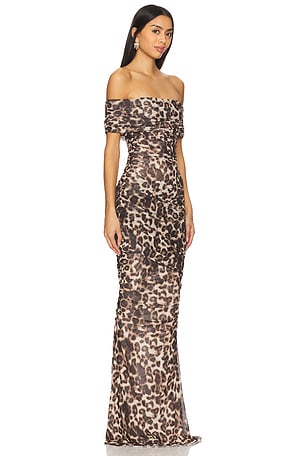 SEROYA Sasha Maxi Dress in Brown