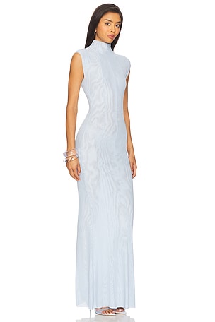 SEROYA Laissa Mesh Maxi Dress in Baby Blue