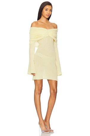 SEROYA Xen Knit Mini Dress in Lemon