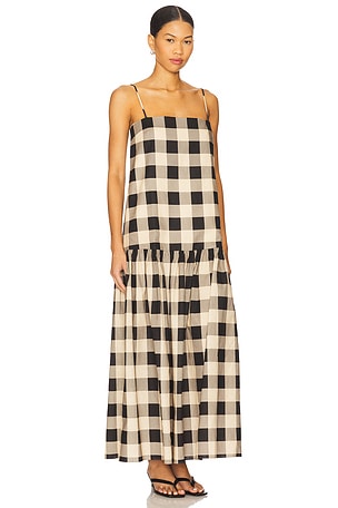SEROYA Aydan Linen Maxi Dress in Beige