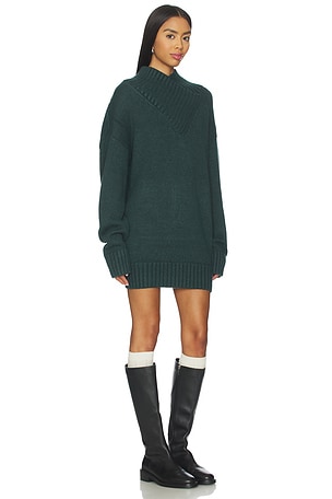 SEROYA Dessa Chunky Sweater Dress in Dark Green