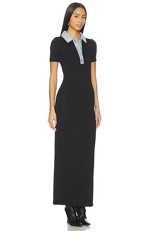 SEROYA Reye Knit Maxi Dress in Black