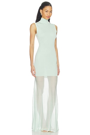 SEROYA Amine Knit Maxi Dress in Mint