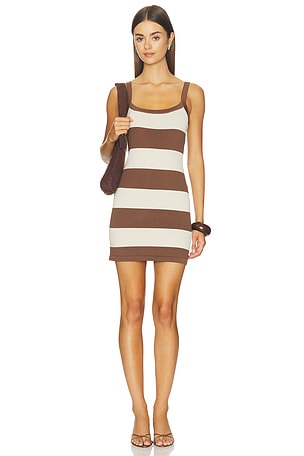 Nolita Dress in Almond & Cocoa Brown SEROYA