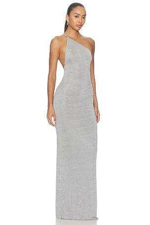 SEROYA Gabriella Dress in Metallic Silver