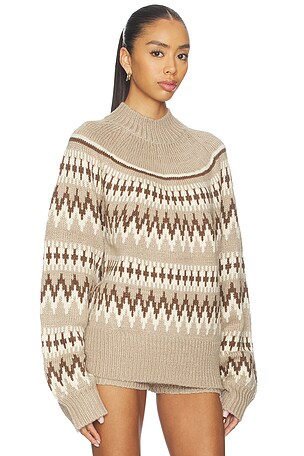 SEROYA Tirza Sweater in Tan,Brown