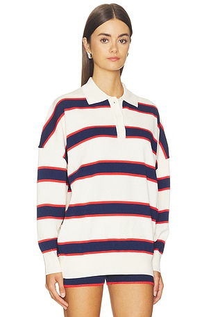 SEROYA Taby Sweater in Eggshell Stripe in Multi