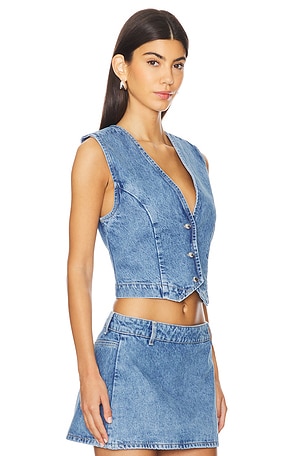 SEROYA Shelly Tailored Vest in Denim-Light