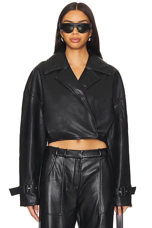 Koda Vegan Leather Cropped Trench SER.O.YA