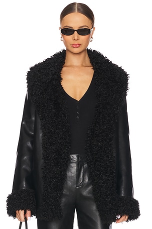 Roxanne Faux Fur Leather Coat SER.O.YA