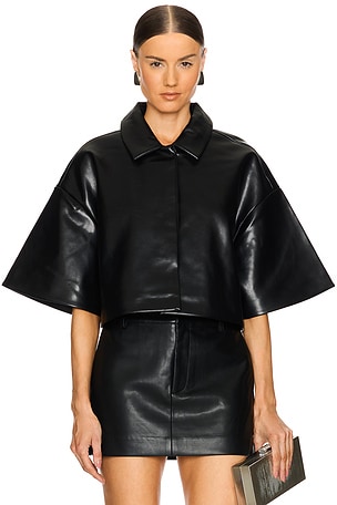 Adi Faux Leather Cropped Jacket SER.O.YA