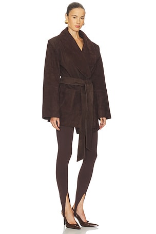SEROYA Chandra Suede Jacket in Brown