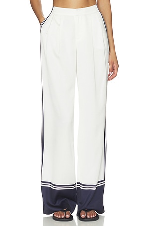 SEROYA Marlowe Satin Pant in White
