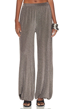 PANTALÓN DE PUNTO METALIZADO ESMERELDA  SEROYA
