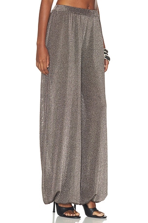 SEROYA PANTALON MAILLE MÉTALLISÉE ESMERELDA en Argent Métallisé