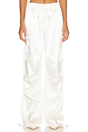 AEXAE Linen Drawstring Trouser in White