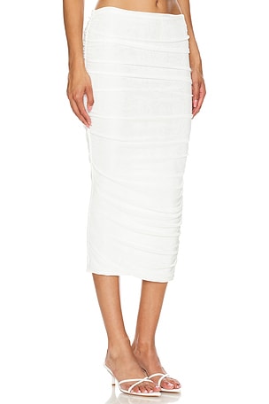 SEROYA Julia Midi Skirt in White. Size XL. Also