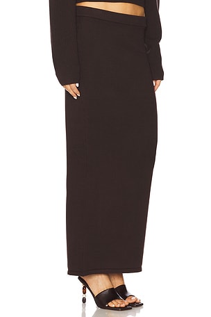SEROYA Java Midi Skirt in Chocolate. Size XS. Also