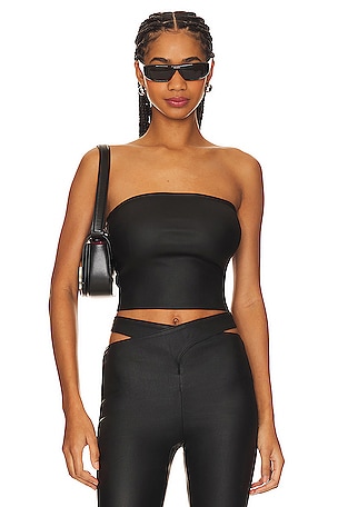 h:ours Alessandro Crop Top in Black