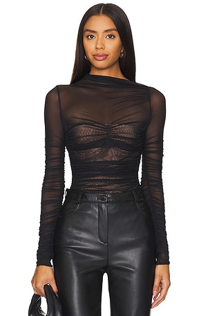 Mila Ruched Bodysuit With Asymetric NeckSER.O.YA$248NEW