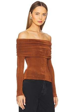 SEROYA Nora Top in Brown. Size S. Also