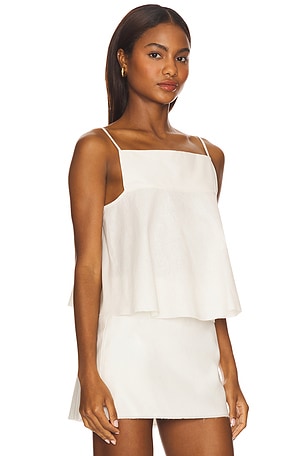 SEROYA Miley Linen Top in Cream