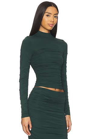 SEROYA Dulcie Ruched Top in Dark Green