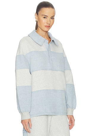 SEROYA Cher Top in Light Grey,Blue